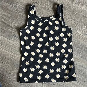 Floral Black Tank Top